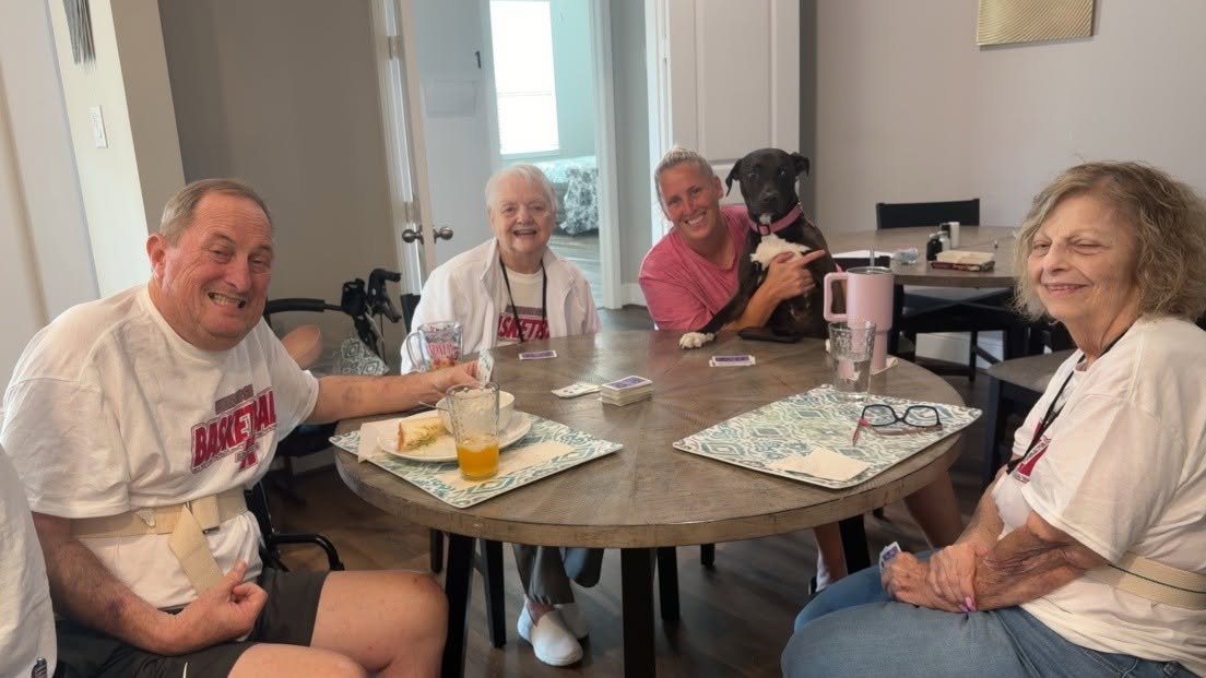 Residents socializing together at Providence Assisted Living Solutions in Fulshear